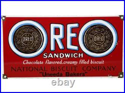 Vintage Oreo Cookies Porcelain Sign Gas Station Grocery Store Sandwich Nabisco