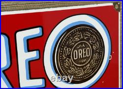 Vintage Oreo Cookies Porcelain Sign Gas Station Grocery Store Sandwich Nabisco