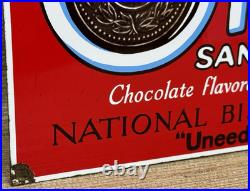 Vintage Oreo Cookies Porcelain Sign Gas Station Grocery Store Sandwich Nabisco