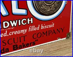 Vintage Oreo Cookies Porcelain Sign Gas Station Grocery Store Sandwich Nabisco