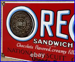 Vintage Oreo Cookies Porcelain Sign Gas Station Grocery Store Sandwich Nabisco