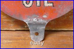 Vintage Original 1930s MONOGRAM OIL Double Sided Lubester Paddle Gas Oil Sign