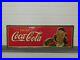 Vintage-Original-1940-Drink-Coca-Cola-33-x12-metal-Soda-Bottle-Sign-with-Girl-01-efz