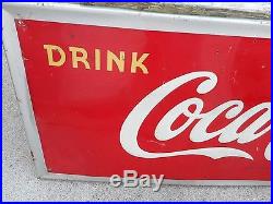 Vintage Original 1940s Coca Cola COKE Soda Pop Advertising Self Framed SIGN