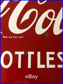 Vintage, Original, 1950's, Coca Cola 24 Porcelain Button Sign