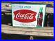 Vintage-Original-1950-s-Coca-Cola-Bottle-Double-Fishtail-Tin-Sign-Near-Mint-01-fwpa