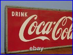 Vintage Original 1950s Drink Coca Cola Coke Metal 32 Advertising Sign MCA