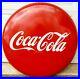 Vintage-Original-1950s-Porcelain-48-Coca-Cola-Red-Disc-Button-Advertising-Sign-01-kvuz