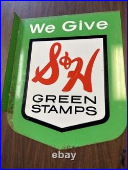 Vintage Original 1950s We Give S&H Green Stamps Metal Sign 23.5x19 Vintage Original 1950s We Give S&H Green Stamps Metal Sign 23.5x19