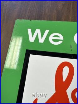 Vintage Original 1950s We Give S&H Green Stamps Metal Sign 23.5x19 Vintage Original 1950s We Give S&H Green Stamps Metal Sign 23.5x19