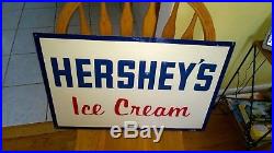 Vintage Original 1960s HERSHEY'S ICE CREAM Embossed Tin Advertising Sign
