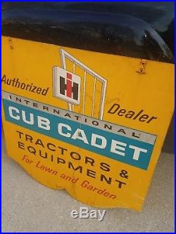 Vintage Original 2 side IH International Harvester Cub Cadet tractor Dealer Sign