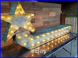Vintage Original 50's Arrow Lighted Marquee Sign Double Sided