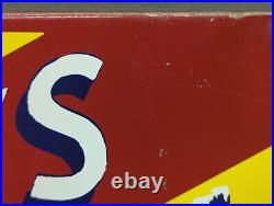 Vintage Original Advertising Cold Drinks Here Metal Sign 60's Era