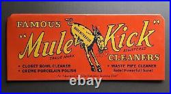 Vintage Original Advertising Metal Sign Famous Mule Kick Cleaners