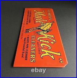 Vintage Original Advertising Metal Sign Famous Mule Kick Cleaners