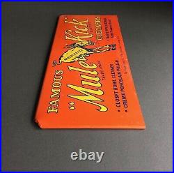 Vintage Original Advertising Metal Sign Famous Mule Kick Cleaners