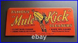 Vintage Original Advertising Metal Sign Famous Mule Kick Cleaners