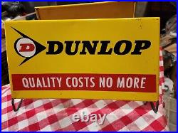 Vintage Original Antique Gas Oil General Store Sign Dunlop Tires Excellent