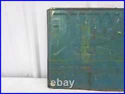 Vintage Original Blue Wing Work & Play Clothes Sign Gas Oil Soda Farm Feed Seed