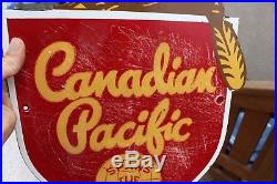 Vintage Original Canadian Pacific Railway Porcelain Sign Advertising CP CPR