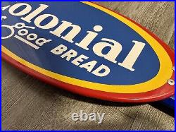 Vintage Original Colonial Bread Door Push Double Sided Advertising Sign