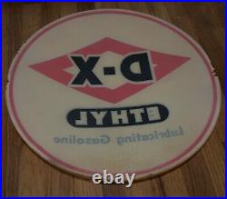 Vintage Original DX ETHYL GAS STATION MOTOR OIL ADVERTISING PUMP GLOBE LENSES