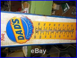 Vintage Original Dad's Dads Root Beer Tin Soda Advertising Thermometer Sign