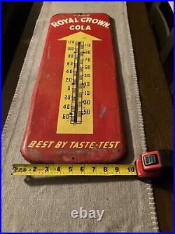 Vintage Original Drink Royal Crown Cola Thermometer Sign Used