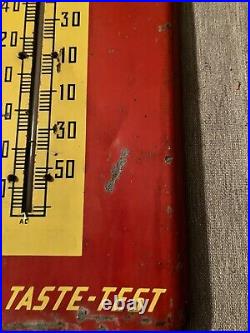 Vintage Original Drink Royal Crown Cola Thermometer Sign Used