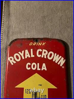 Vintage Original Drink Royal Crown Cola Thermometer Sign Used