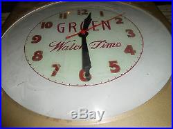 Vintage Original GRUEN WATCH TIME Advertising WALL CLOCK SIGN WORKS