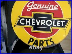 Vintage Original Genuine Chevrolet Parts 19 X 17 Flange Metal Signrare! Nice