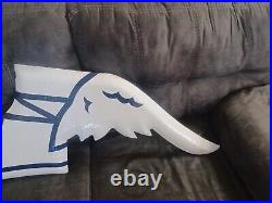 Vintage Original Goodyear Porcelain Flying Winged Mercury Foot Sign 46 Inches