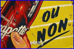 Vintage Original Grapette Advertising Sign 27x19 Thirsty Or Not In French