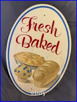 Vintage Original Hand Painted FRESH BAKED Wooden Bakery Advertising Trade Sign Vintage Original Hand Painted FRESH BAKED Wooden Bakery Advertising Trade Sign