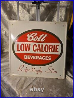 Vintage Original Metal Sign Cott Low calorie Beverages Refreshing Slim