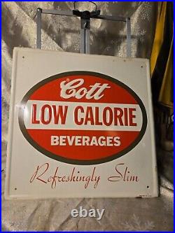 Vintage Original Metal Sign Cott Low calorie Beverages Refreshing Slim