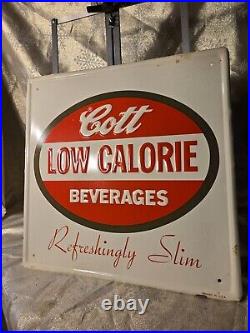 Vintage Original Metal Sign Cott Low calorie Beverages Refreshing Slim