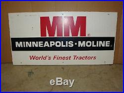 Vintage Original Minneapolis Moline Wood Sign Worlds Finest Tractors 32 X 16
