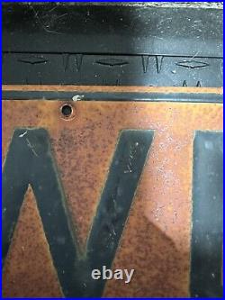 Vintage Original OILWELL Embossed Tin Pump Jack Sign