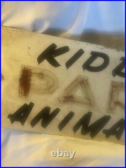 Vintage Original Painted Advertising Sign Kiddieland Animal Farm amusement park
