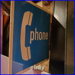 Vintage Original Payphone Telephone Phone Advertising Flange Sign Vintage Original Payphone Telephone Phone Advertising Flange Sign