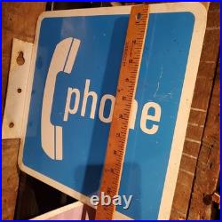 Vintage Original Payphone Telephone Phone Advertising Flange Sign Vintage Original Payphone Telephone Phone Advertising Flange Sign
