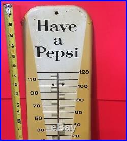 Vintage Original Pepsi Cola Light Refreshment Advertising Thermometer Sign RA-57