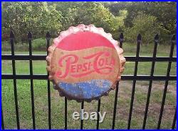Vintage Original Pepsi Metal Bottle Cap Stout Sign Co St Louis Mo USA Old Soda