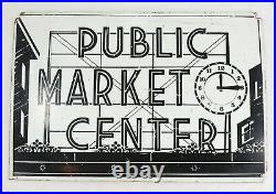 Vintage Original Pike Place Public Market Center Seattle Advertising Sign Vintage Original Pike Place Public Market Center Seattle Advertising Sign