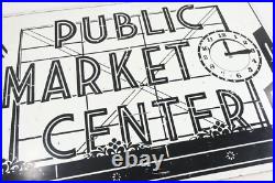 Vintage Original Pike Place Public Market Center Seattle Advertising Sign Vintage Original Pike Place Public Market Center Seattle Advertising Sign