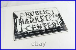 Vintage Original Pike Place Public Market Center Seattle Advertising Sign Vintage Original Pike Place Public Market Center Seattle Advertising Sign