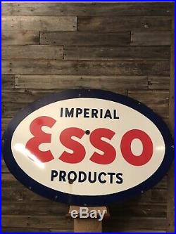 Vintage Original Porcelain Esso Dealer Sign Advertising Sign
